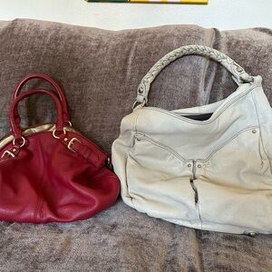 Danier Red and Cream Hobo Bags bundle
